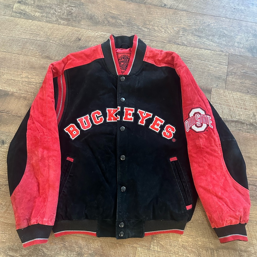 Buckeyes Black and Red Varsity Jacket